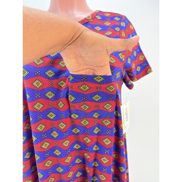 NEW Lularoe Carly High Low Dress Women's Size M Floral Geometric Multicolor - Picture 8 of 12